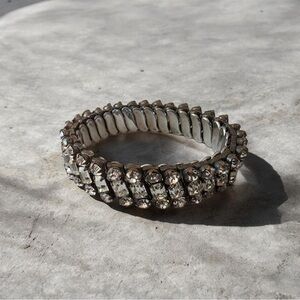 VINTAGE CLEAR RHINESTONE EXPANDABLE STRETCH BRACELET